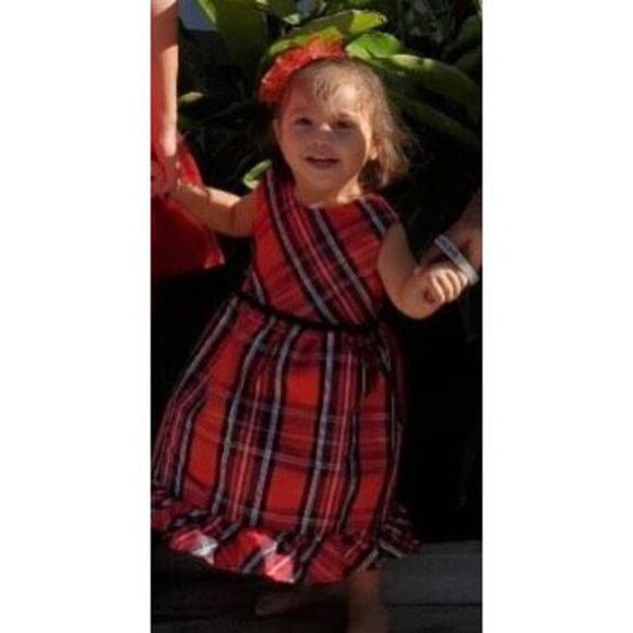 Wonder Nation GUC Girls Christmas Dress Red Classic Festive Gingham Plaid 3T - Picture 3 of 10